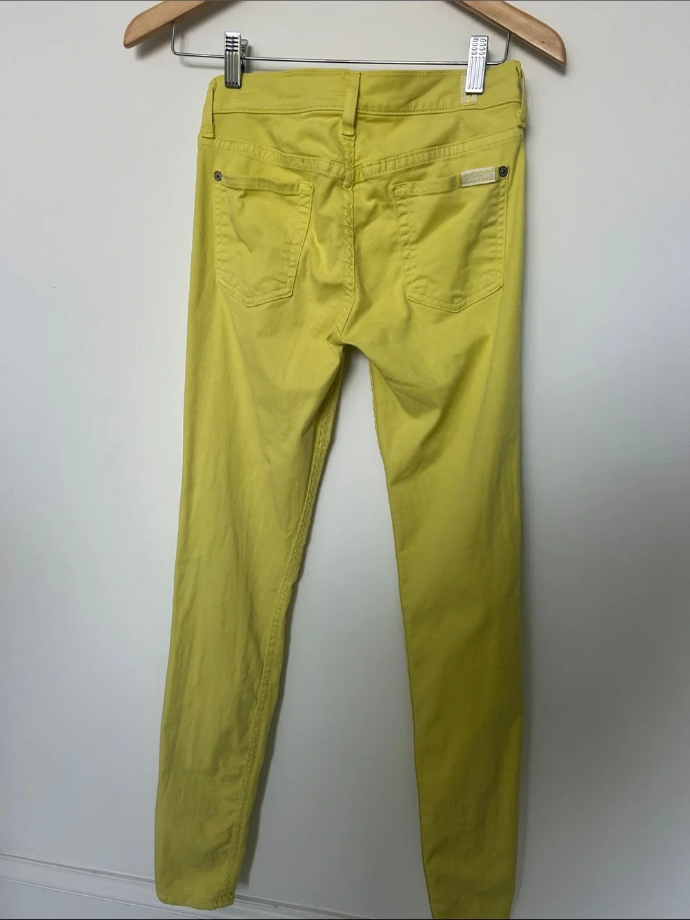 7 For All Mankind Yellow Skinny Jeans